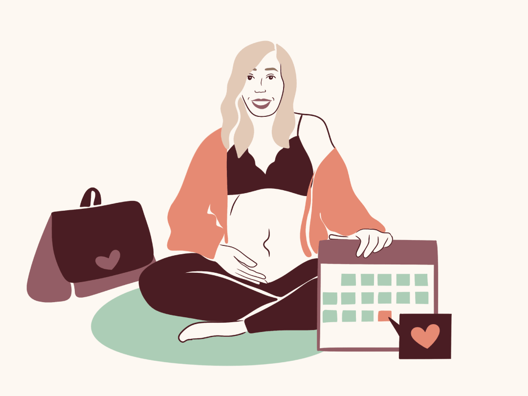 Afbeelding vrouw wachtend op uitgerekende datum afbeelding